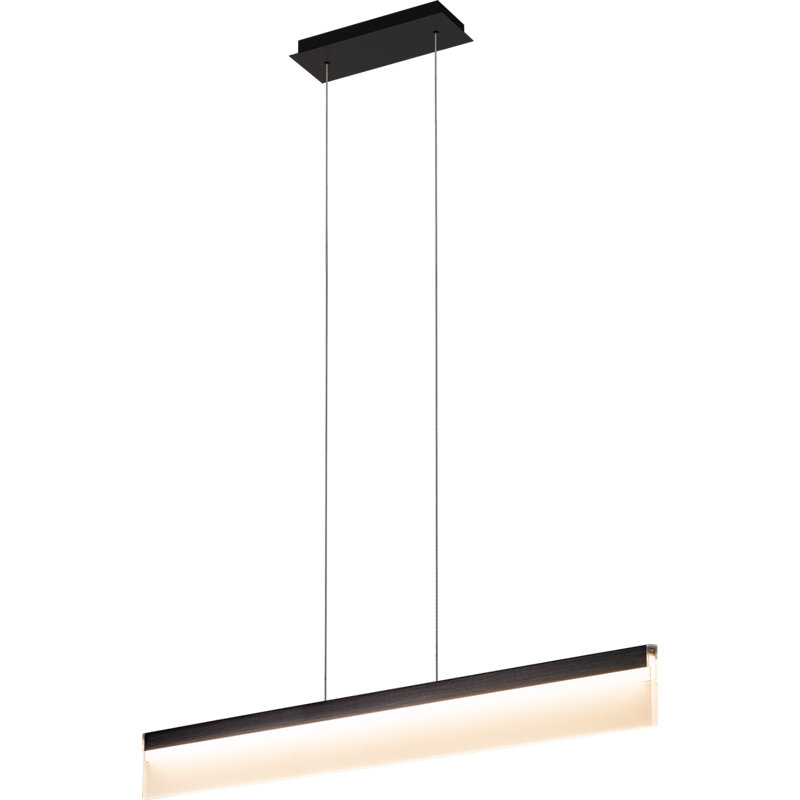 Luminaire suspendu 1 lumière DEL Centrella, Noir brossé