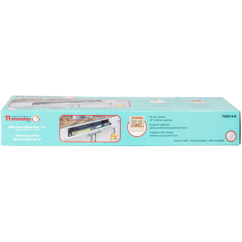 Steel Tip Out Tray, 3" H x 14.81" W x 2" D