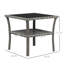 Table basse carrée pour l'extérieur, gris, verre trempé, rangement, table en aluminium pour l'extérieur, 2