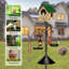 Support pour nichoir à 4 crochets, poteau en métal noir pour oiseaux avec plateau, hauteur réglable de 44 à 92 po, diamètre de 25 mm
