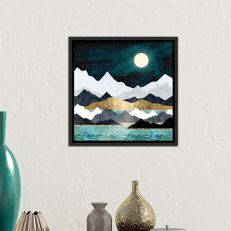 « ocean stars » par spacefrog designs-print, H 26 po x l 26 po x P 1,5 po, Toile avec cadre noir patiné