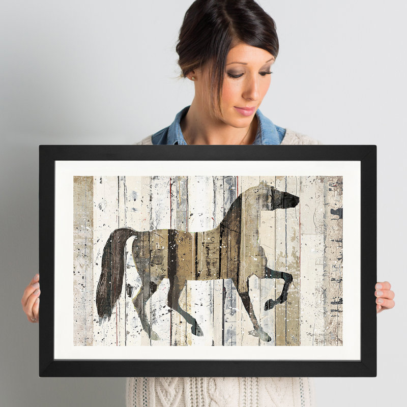 «Dark Horse», impression sur toile, H 16 po x l 24 po x P 1 po, Papier encadré noir