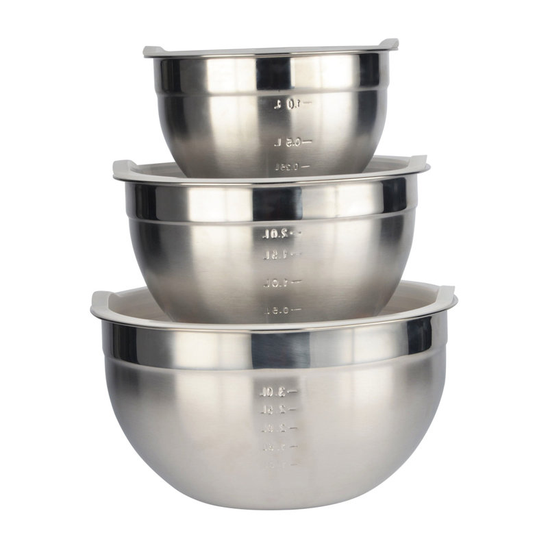 6 Piece Stainless Steel Mixing Bowl Set with Lids