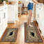 Tapis de cuisine en flanelle d'ours noir beige, ensemble de 2 tapis de décoration rustique pour la cuisine et le chalet
