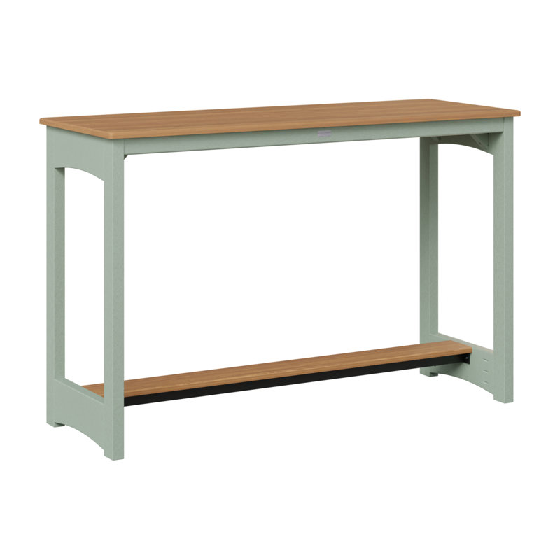 Table de bar Berlin Gardens, 38.5" H x 60" W x 22" D, Teck naturel, Écume de mer, écume de mer