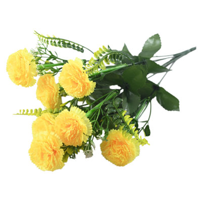  Faux fleurs artificielles pour la décoration de la maison 7 têtes d'œillets artificiels pour la fête des mères