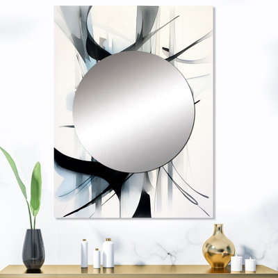Marshell abstrait neutre X - miroir décoratif géométrique, miroir mural moderne, impression d'art en métal