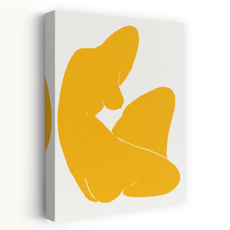 Yellow Abstract Woman Abstract Classic Wall Art Print, 45.72cm H x 30.48cm W