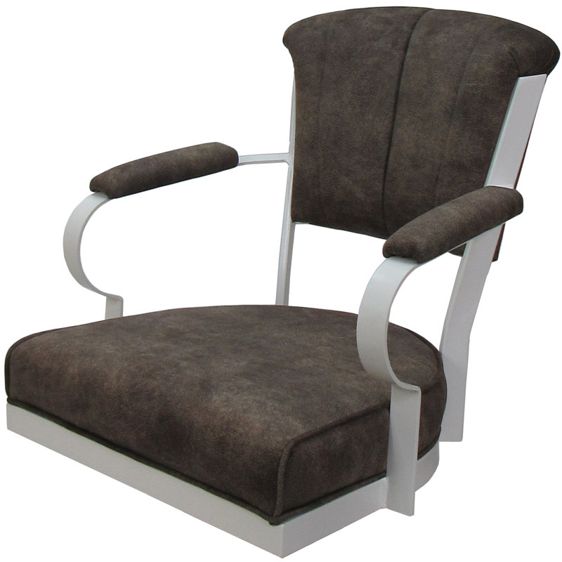 Raddie Swivel Metal Bar Stool 30" Seat, Brown, White