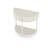 Artisan-Crafted Wave-Pattern Demi-Lune Console Table with Creamy White Finish,Unique Half Moon Design End Table with 2 Storage Drawers and Bottom Shelf for Living room, Bedroom, Study, Hallway