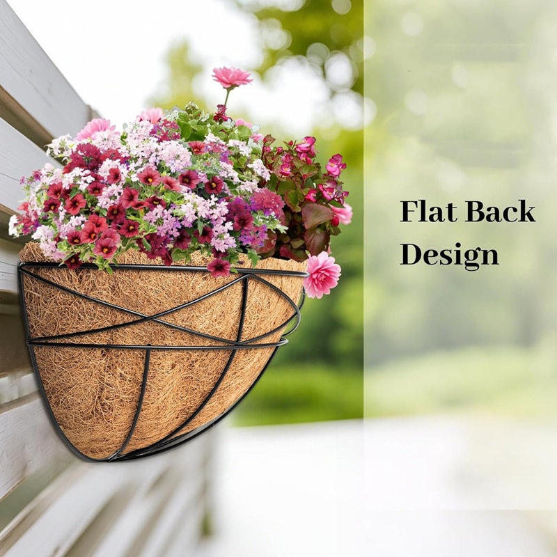 4 Pack 14 Inch Window Boxes Planters Railing Planter Box With Co...