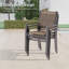 Fauteuil de salle à manger d'extérieur, tissu en PVC respirant, structure en fer thermolaqué, pour fauteuil de salle à manger empilable (ensemble de 2)-1928518640