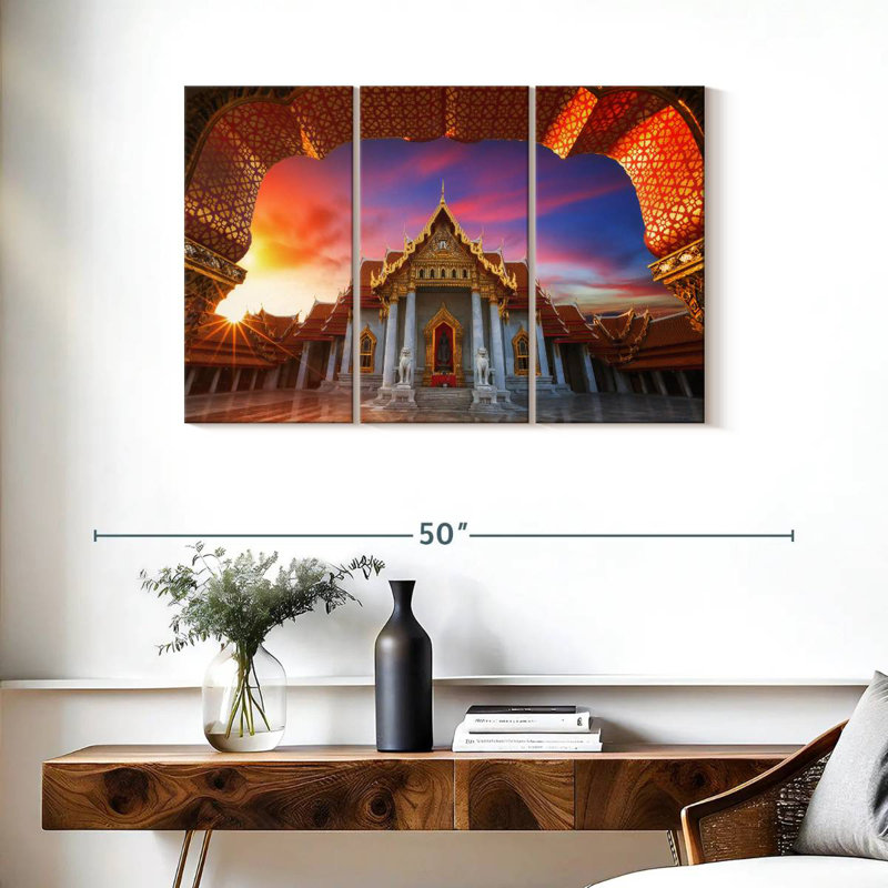 Temple de marbre de bangkok, H 24 po x l 38 po