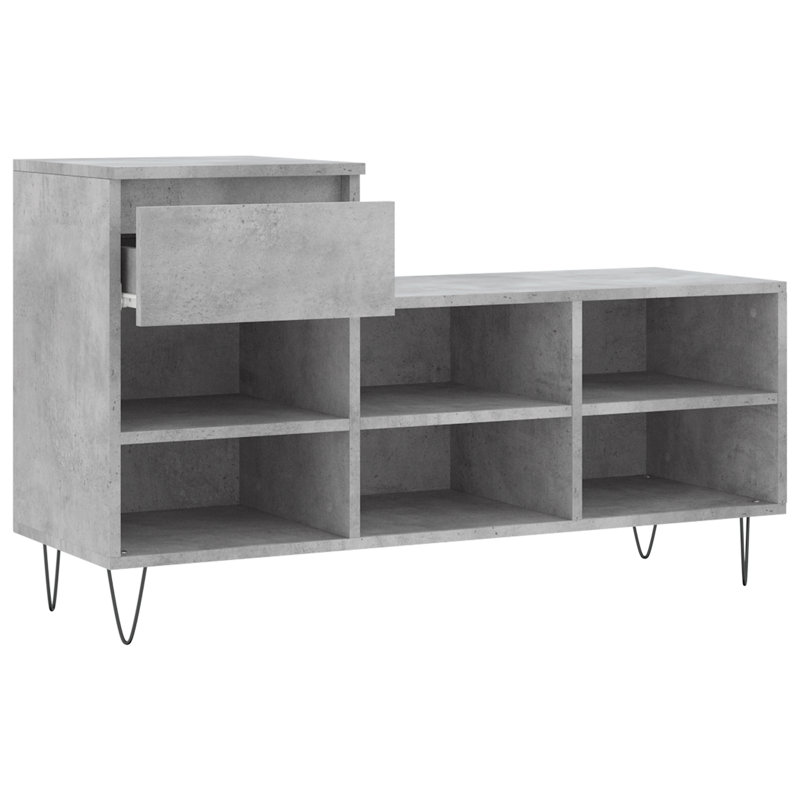 6 Pair Shoe Storage Cabinet, Concrete Grey