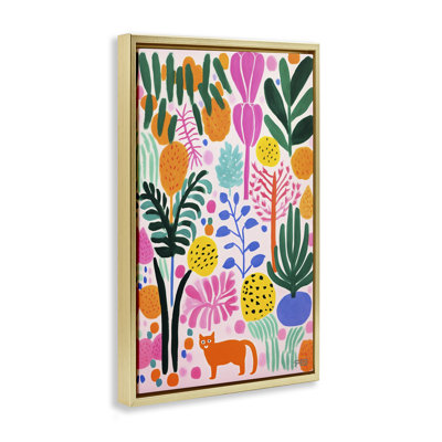 Toile flottante encadrée «Fun Botanical Tropics» par Roozbeh Bahramali