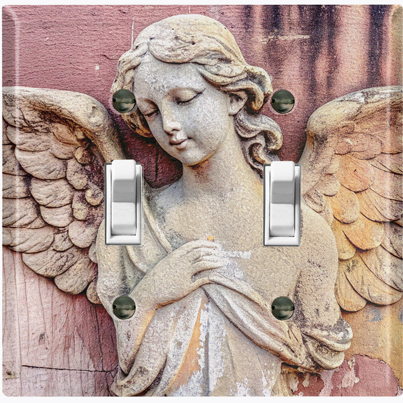 Couvercle de plaque d'interrupteur en métal; Statue d'ange standard US 2, Double # 2