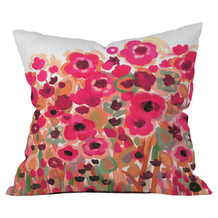 Coussin décoratif d’extérieur vivement fleuri