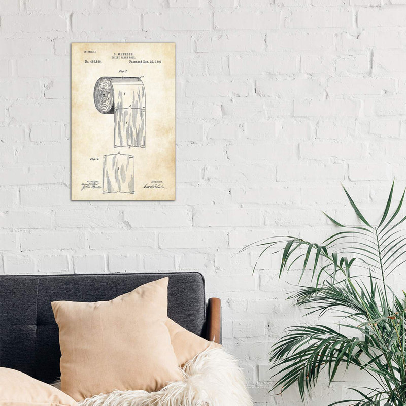 Toilet Paper Roll - Wrapped Canvas Print, 66.04 cm H x 45.72 cm W x 1.91 cm D