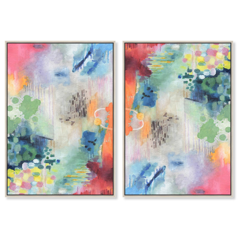 «Fun Papiers», ensemble de 2 impressions sur toile tendance par Art Remedy, Toile tendue, H 24 po x l 16 po