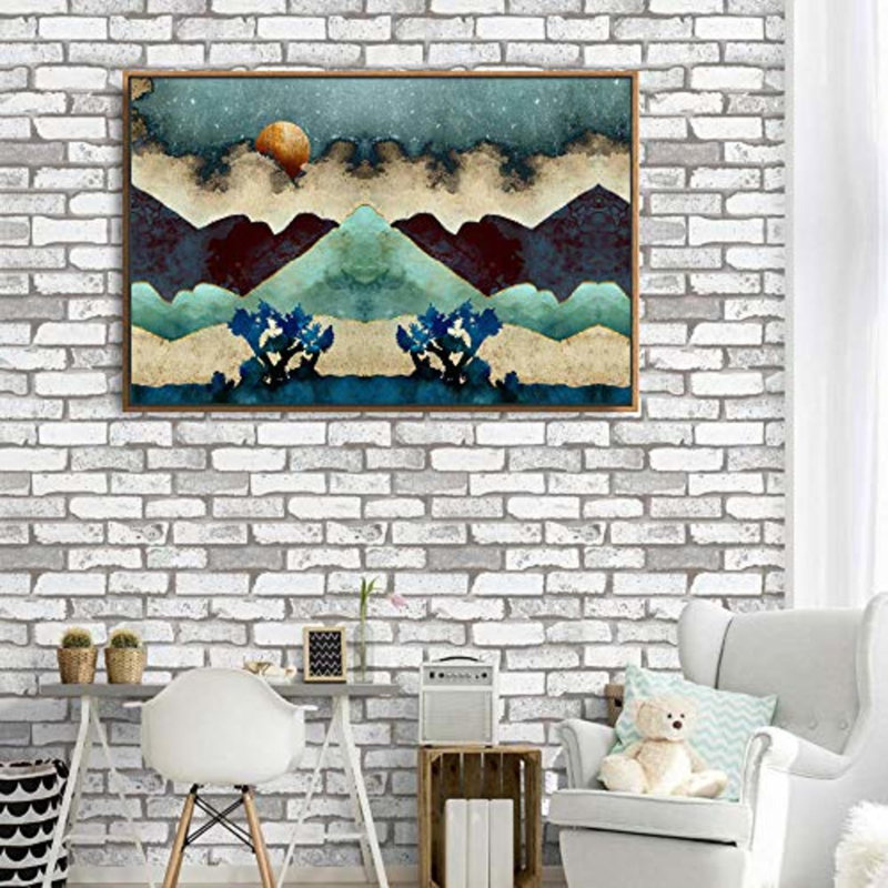 «Natural Abstraction Mountain Scenery Abstract Nature», reproduction sur toile flottante, H 16 po x l 24 po x P 1,5 po