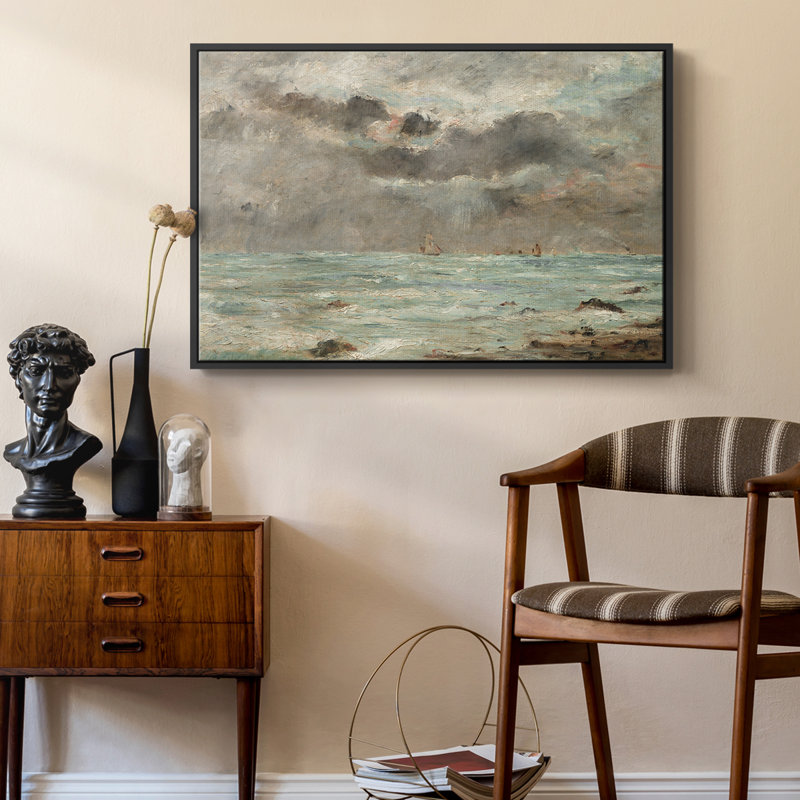 Impression nautique rétro-CLxxxvi, H 17 po x l 25 po, Toile avec cadre flottant noir