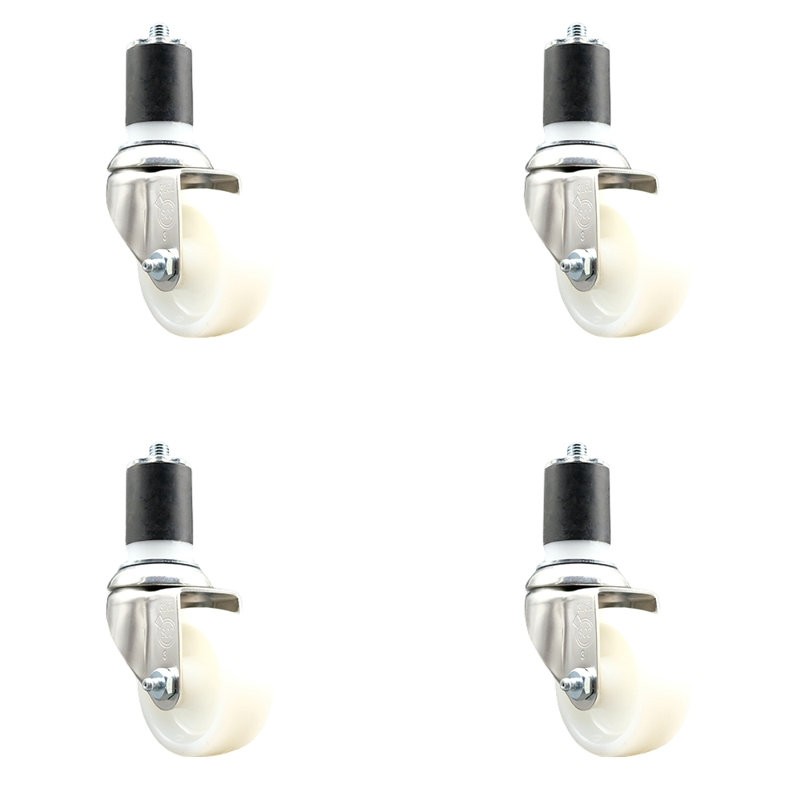 Roulettes pivotantes, H 3 po x l 3 po