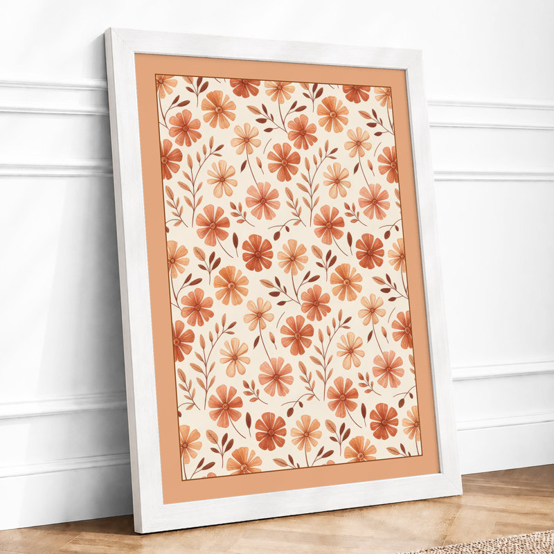 Scattered Warmth Botanical - Framed Print, A4 - 29.7 x 21.0 cm, White