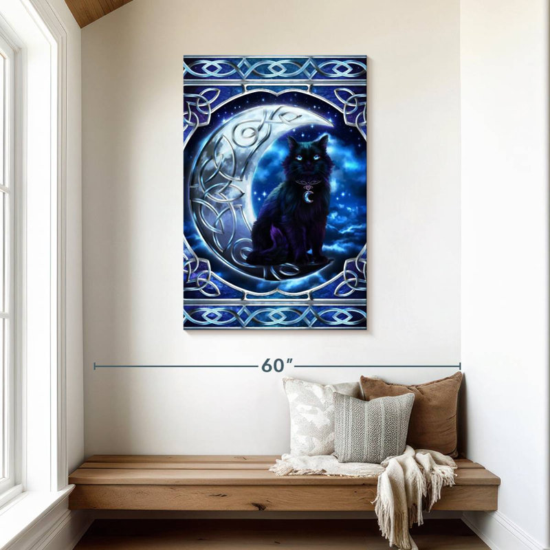 Brampt Black Cat Crescent Moon, 45" H x 30" W