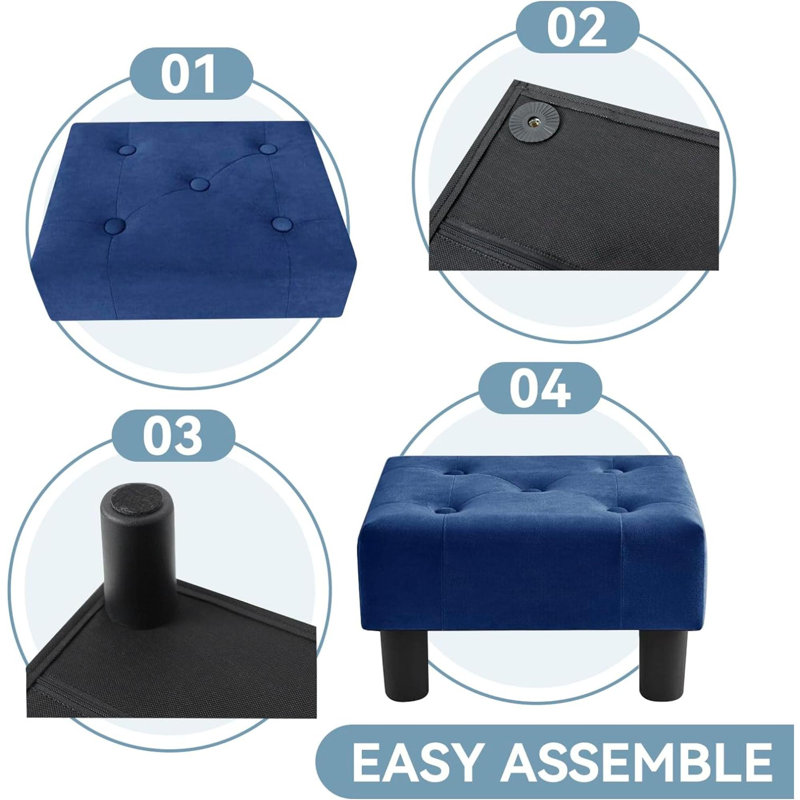 Tabouret d'appoint Estephen, Bleu