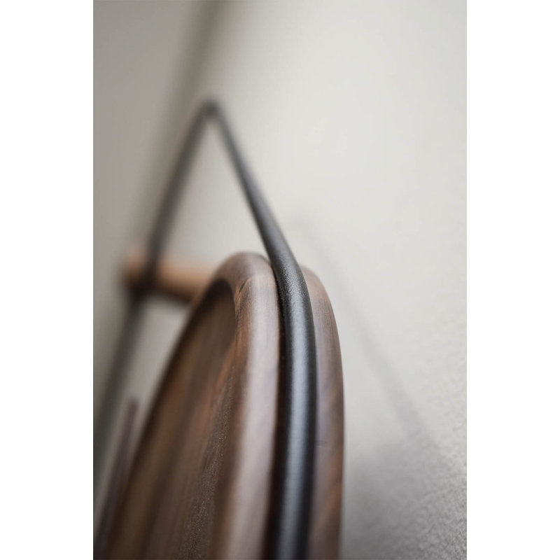 Eslabon Solid Wood Wall Clock, Walnut/Black