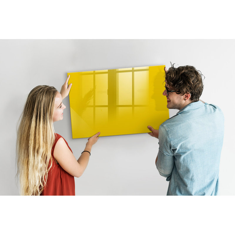 Magnetic Glass Dry Erase Board, Light Yellow 