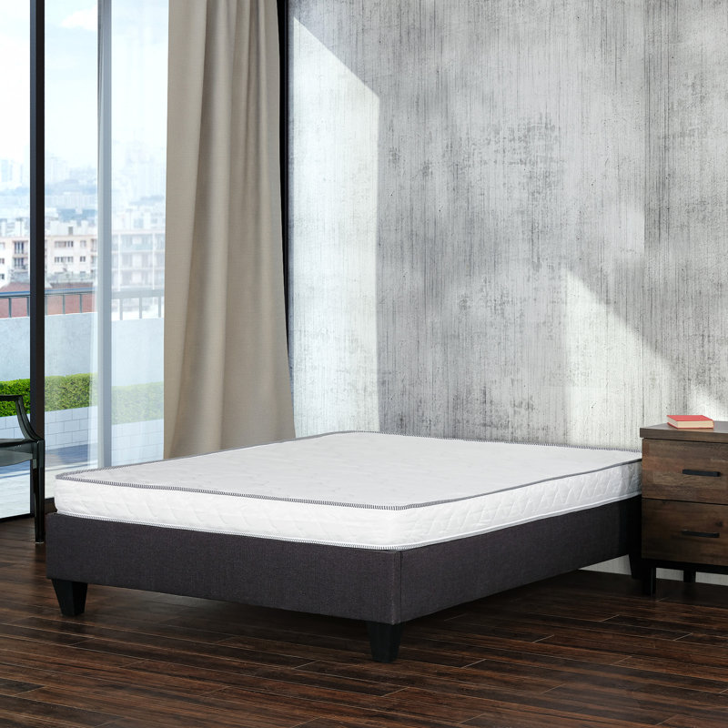 Haute densité 6 po Matelas en mousse réversible pleine grandeur blanc avec surpiquage double face, pour chambre à coucher, cadres de lit variés, matelas à côtés à livraison facile, idéal pour les feux multiples, comprimé