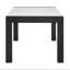 Ensemble de salle à manger 7 pièces de style contemporain avec table rectangulaire en faux marbre blanc et chaises rembourrées à dossier complet gris clair et noir-1308762345