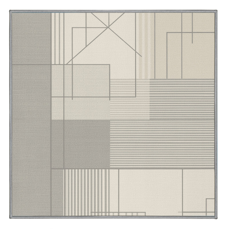 Tapis gris moelleux doux et moelleux Eilerman, Carré 5 pi