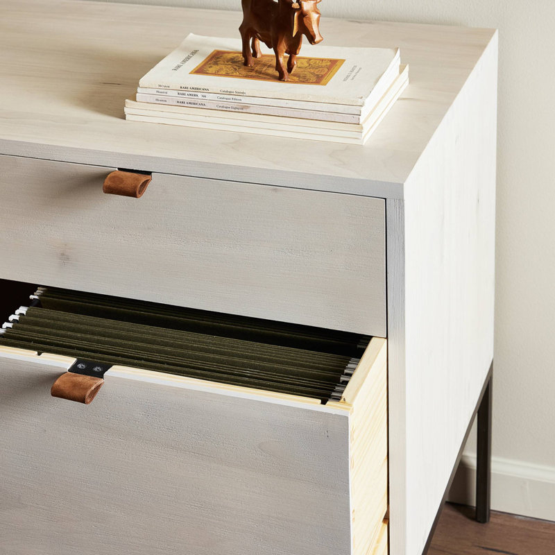 Trey 4 - Drawer Solid Wood File Cabinet, Whitewash