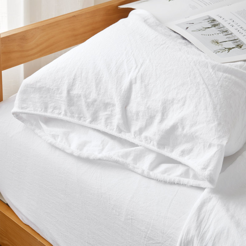 Portugal 100% Cotton Tattered Edgings White Sheet Set, California King