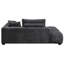 Canapé modulaire confortable en chenille gris pour le salon avec cadre intérieur stable et confortable et coussins décoratifs durables