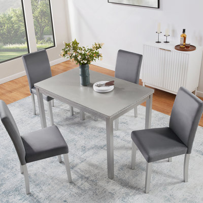 5 Piece Wooden Dining Table Set, Kitchen Table Set With A Table, Wooden Dining Room Table