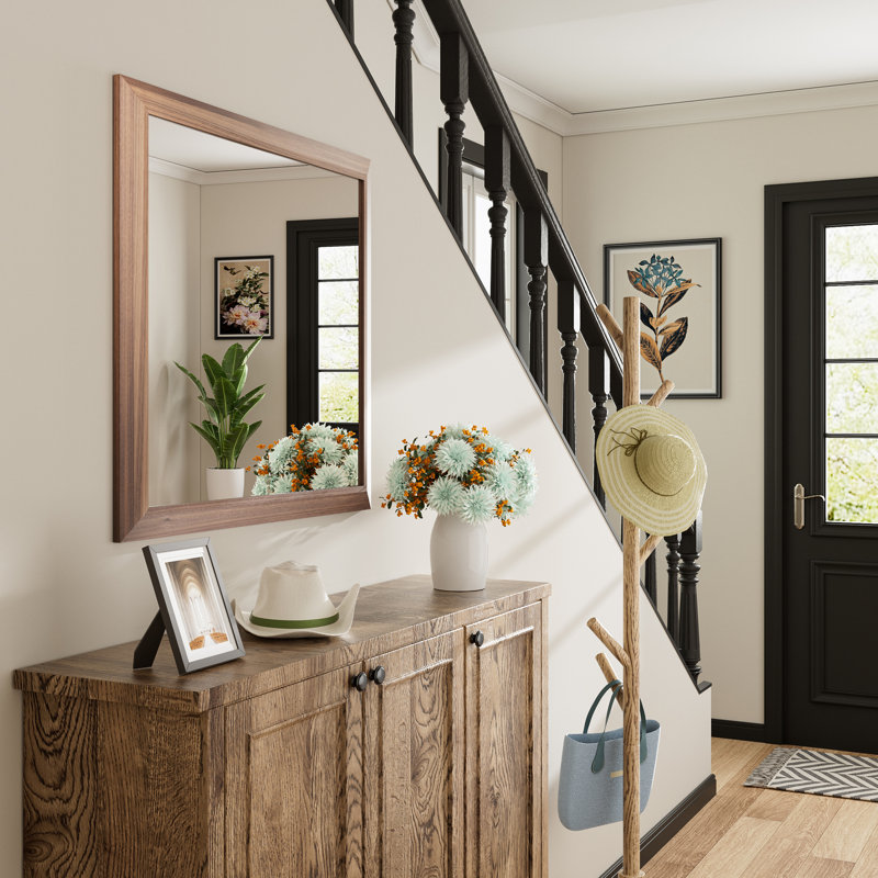 Modern & Contemporary Beveled Metal Framed Rectangular/Square Bathroom Vanity Mirrors with HD Tempered Glass, 36" x 30"