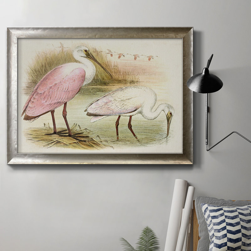 Roseat Spoonbills I - peinture sur toile encadrée, L 27 po x H 18 po