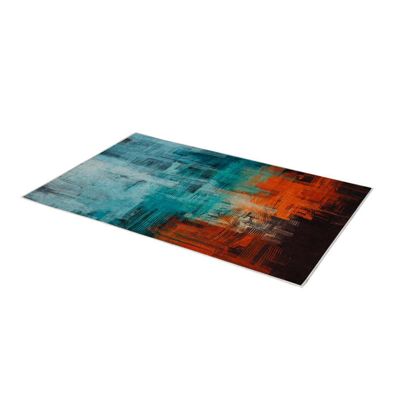 Soft Hall Carpet 2.6 x 4.9 Feet | 100% Polyester, 0.04 in Pile Height | Antibacterial, Non-Slip Underside | Woven with 3D Digital Printing | Machine Washable | Durable & Stylish for Entryways & Living Rooms