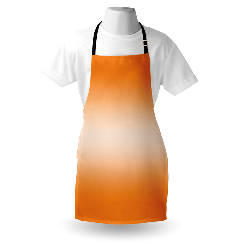Solid Bib Apron, Orange/White