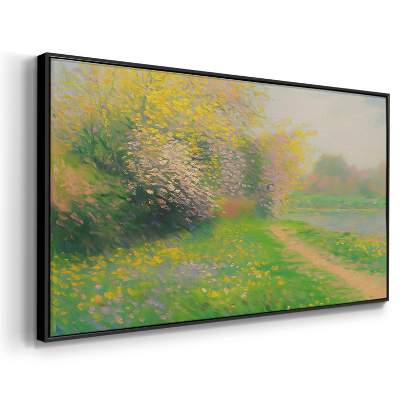 Série paysage - CLXI - Toile tendue avec châssis encadré - Prêt à être accroché, Noir, H 21 po x l 41 po
