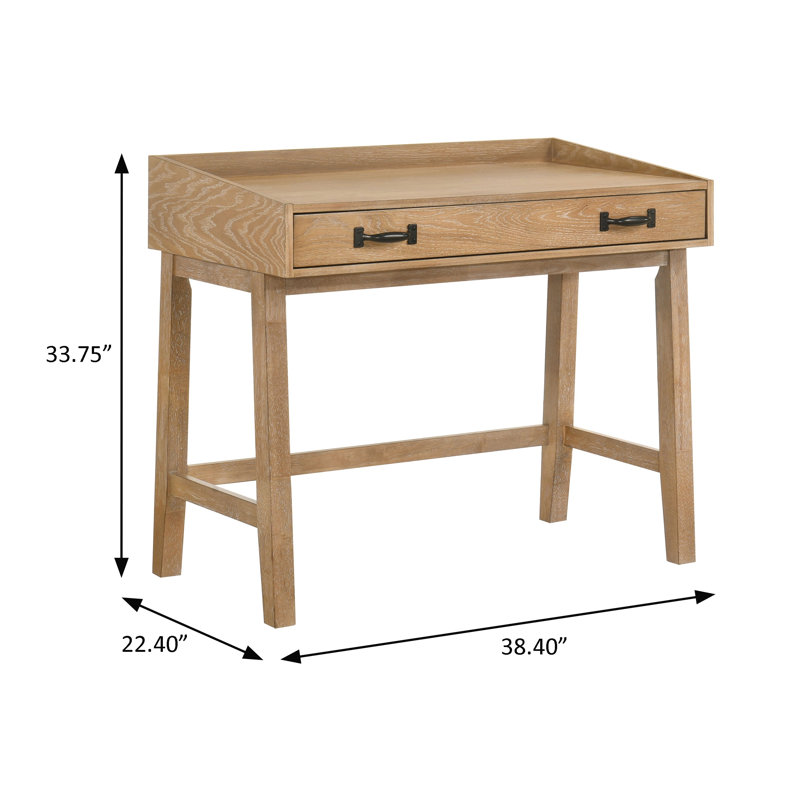 38.4" W Rustic Computer Desk, Brown
