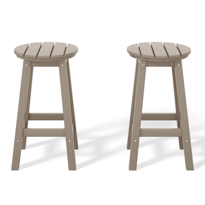 Tabouret de comptoir rond 24 po Laguna, Brun clair