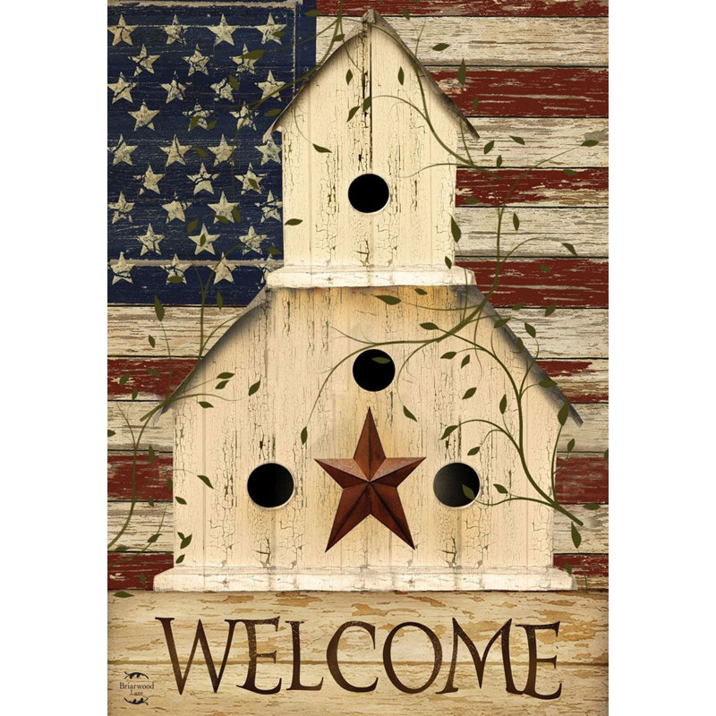 Drapeau de jardin patriotique Americana Welcome