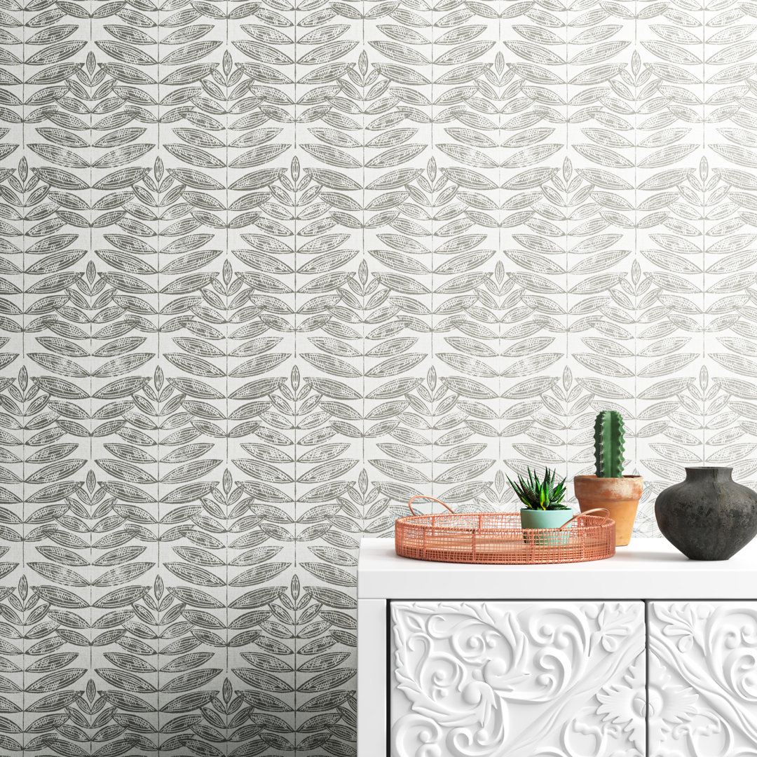 Aldusa Leaf 33' L x 20.5" W Smooth Wallpaper Roll Mistana™ 