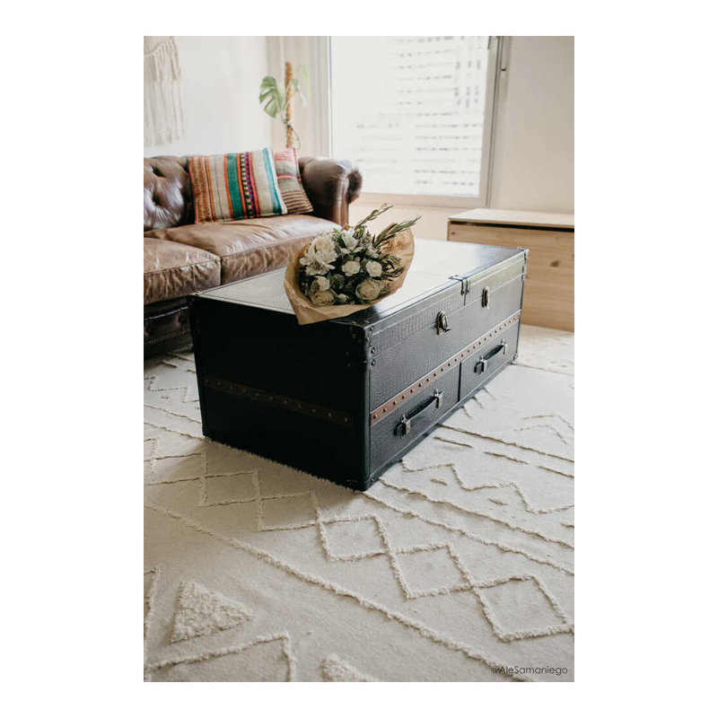Tapis rectangulaire en coton tissé à la main Bereber