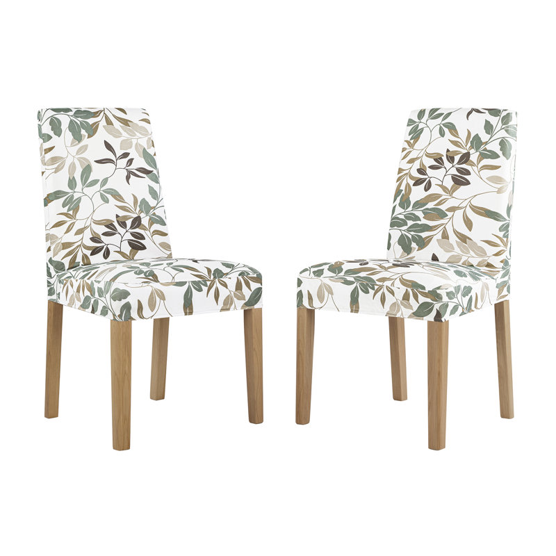 Hillsboro Botanical Print Stretch Fit Elastic Dining Chair Slipcover