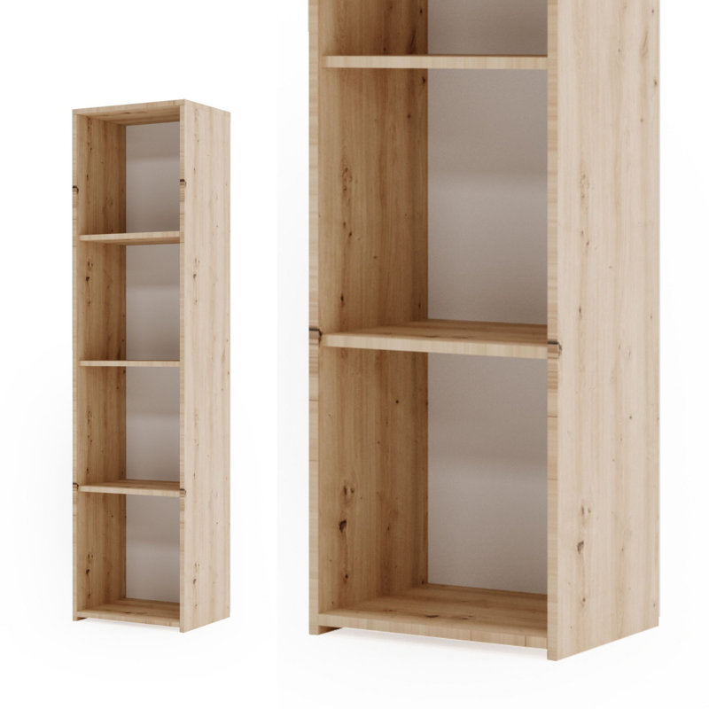 160cm H Library Bookcase, Artisan Oak, (3 Shelves) 160cm H x 40cm W x 30cm D